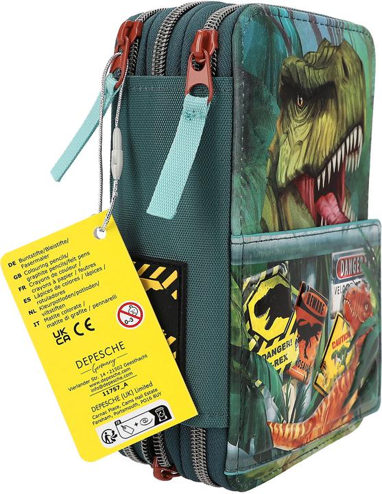 Actual product image Dino World - Triple pencil case danger ( 0411757 )