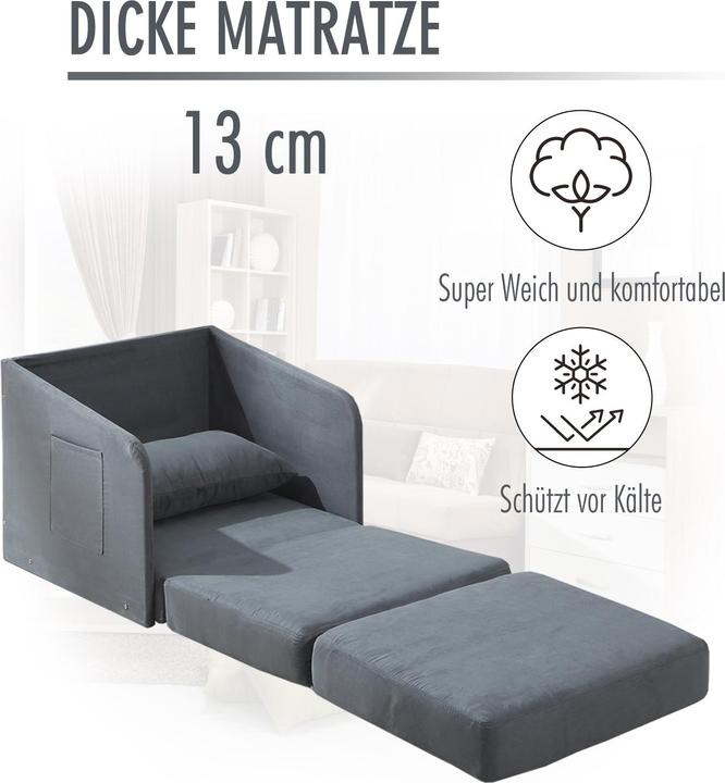 Image du produit Homcom Fauteuil-lit pliable