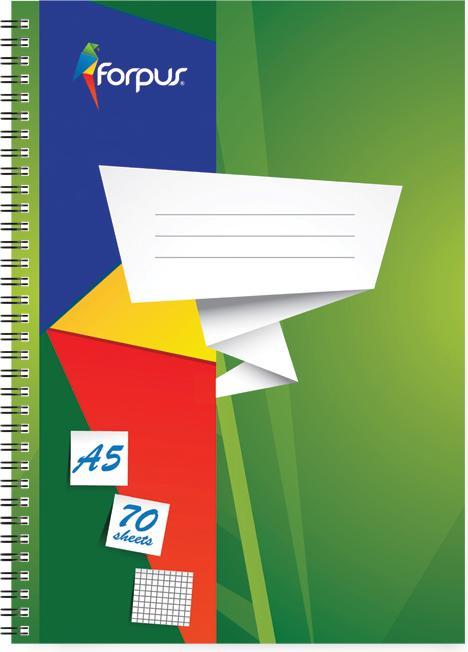 Image du produit Forpus Livret d'exercices avec spirale, A5/70, Squared, couverture souple 0722-004 (A5, Couverture rigide)