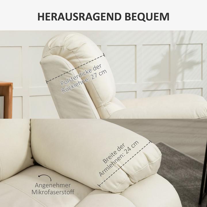 Image du produit Homcom Relaxsessel Polyester, Stahl Cremeweiss