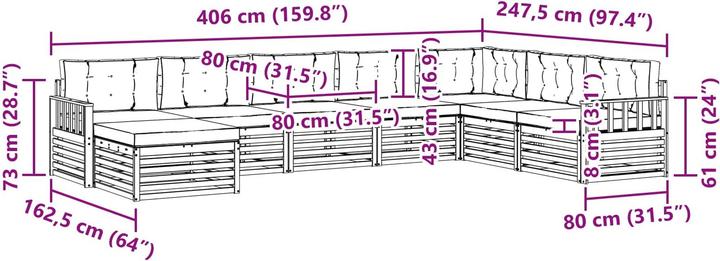 Produktbild vidaXL Outdoor-Sofa