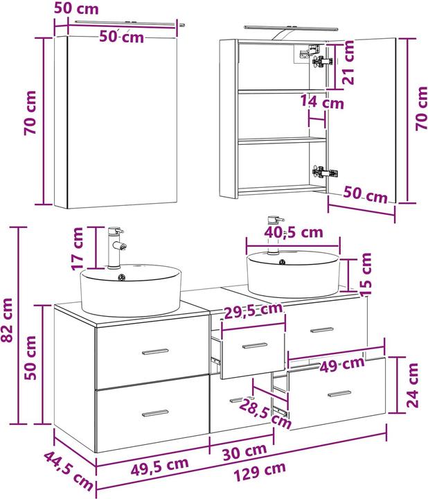 Produktbild vidaXL Badezimmermöbel-Set