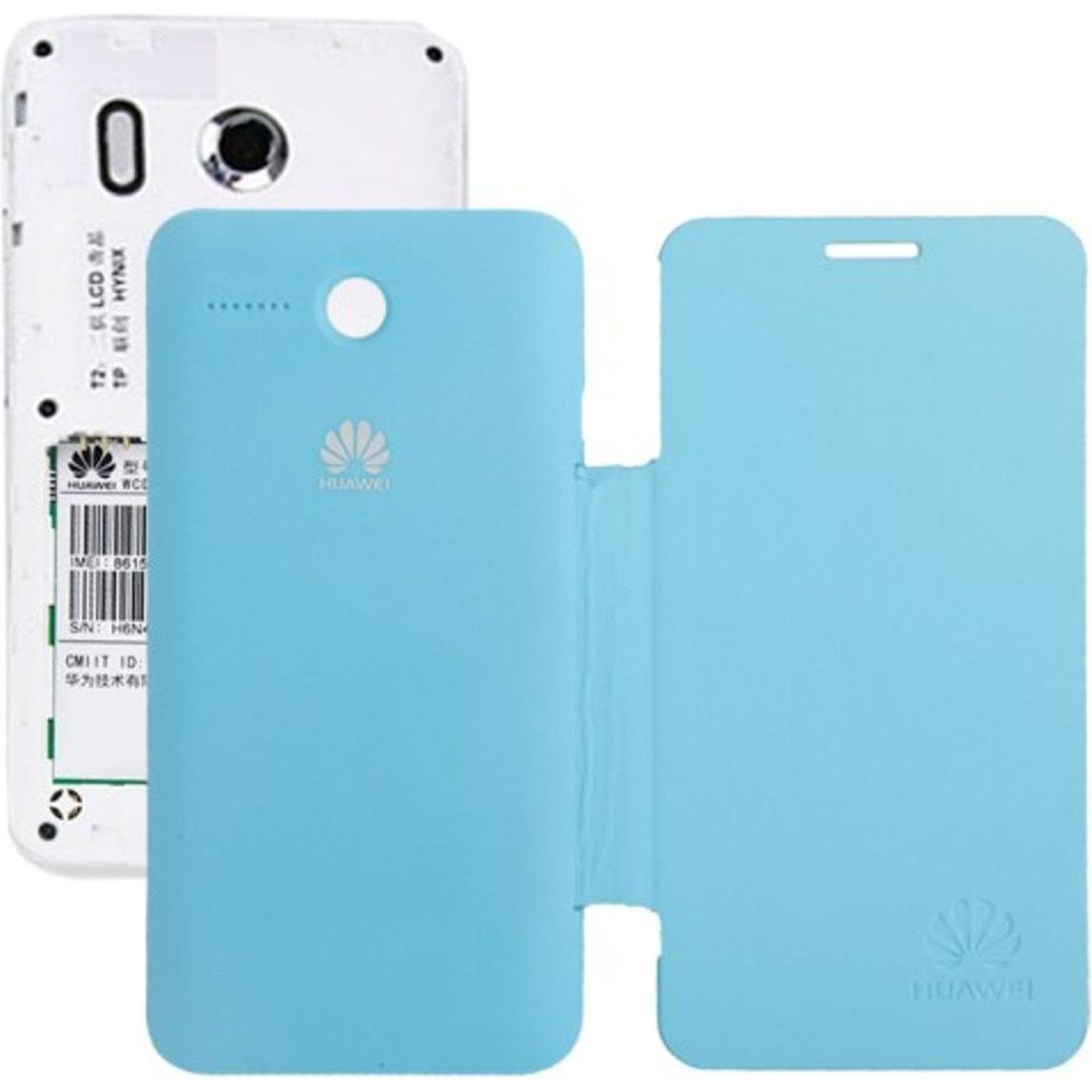 König Design Handyhülle Flip Quer für Handy Huawei Ascend Y320 hellblau (Huawei Ascend Y320), Smartphone Hülle, Blau
