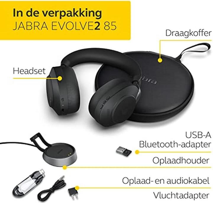 Actual product image Jabra Evolve2 85 (Wireless, USB-A)