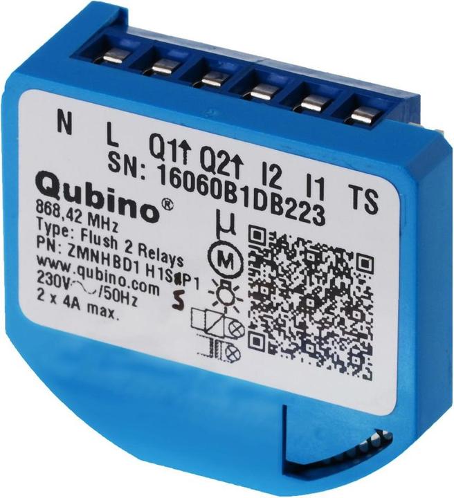 Actual product image Qubino flush-mounted insert 2 switches
