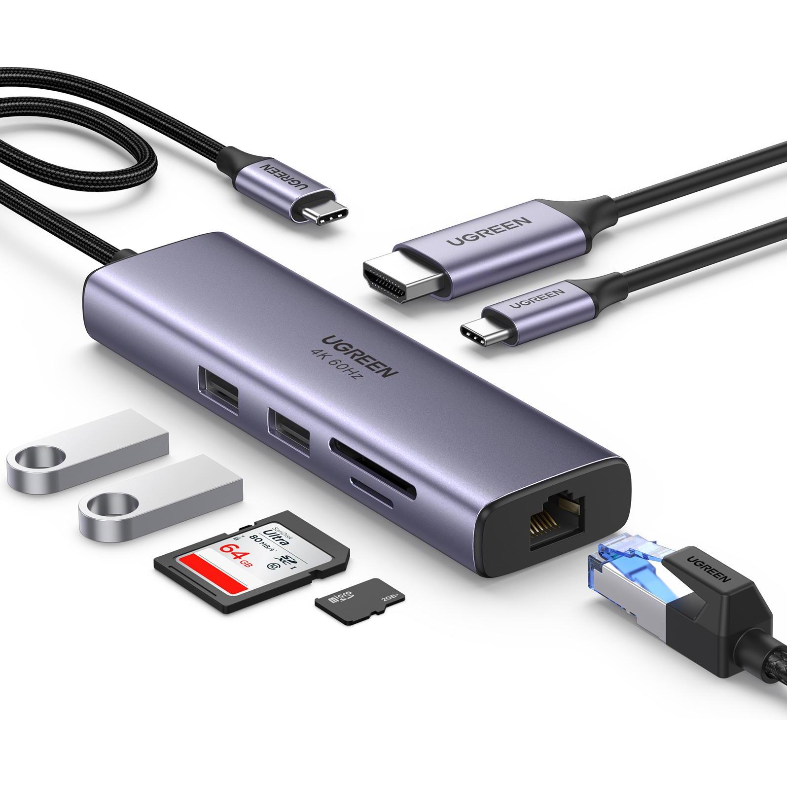 Thumbnail - Ugreen CM512 (USB-C, 7 Ports), Dockingstation + USB Hub, Grau