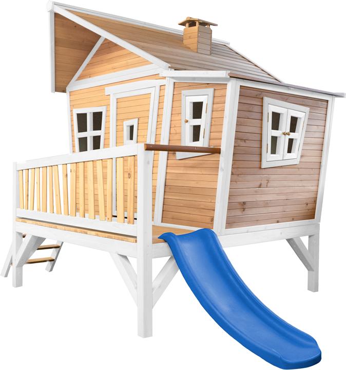Image du produit Axi Emma Maison de jeu Marron/Blanc - Toboggan bleu
