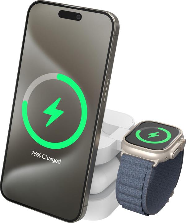 Image du produit Targus Support de charge magnétique Qi2 3-en-1 WH (15 W)