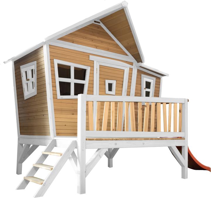 Image du produit Axi Emma Playhouse Marron/Blanc - Glissade rouge