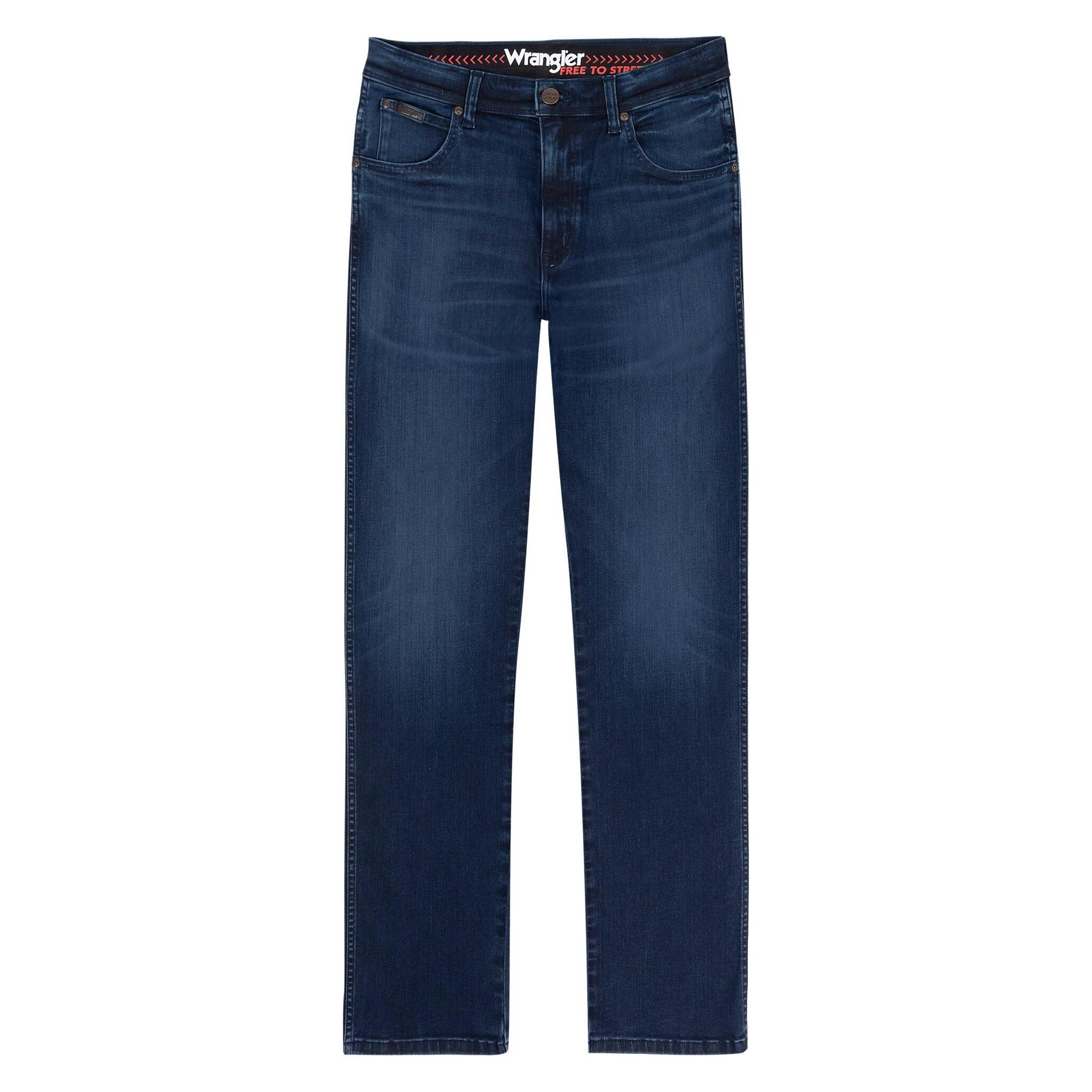 Wrangler, Mannen, Jeans, Texas Arm Strong Authentic Straight Jeans-Heren, Blauw, (34)