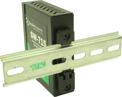 Actual product image Brainboxes Hardened Industrial 5 Port Gigabit Ethernet Switch DIN - Switch - 1 Gbps (5 ports)