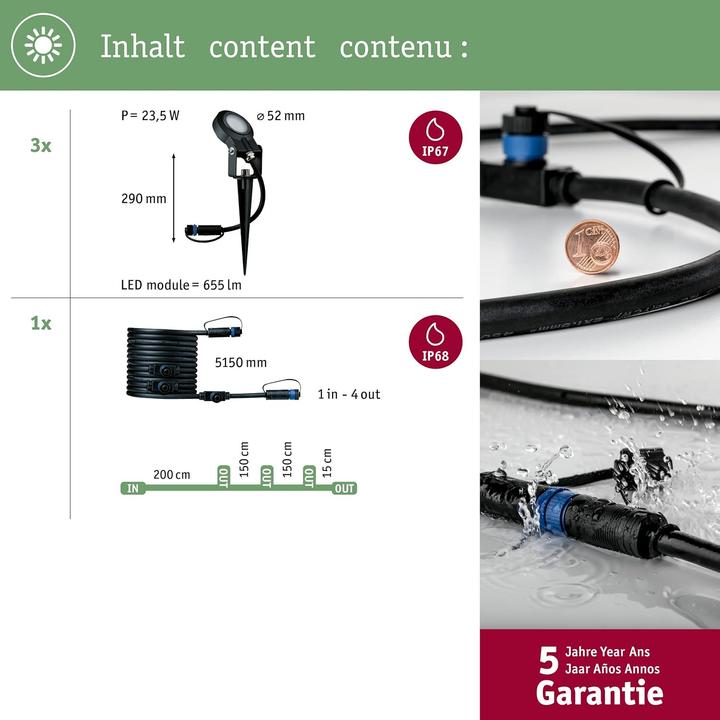 Actual product image Paulmann Plug & Shine Sting Ergänzungsset (520 lm, IP67)
