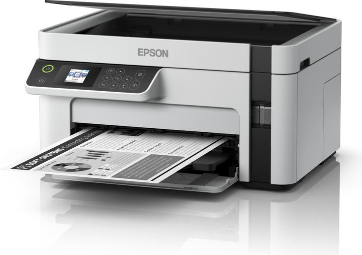 Image du produit Epson Imprimante compacte multifonction EcoTank M2120 Mono, jet d'encre, A4, Wi-Fi, blanc (Encre, Noir et blanc)