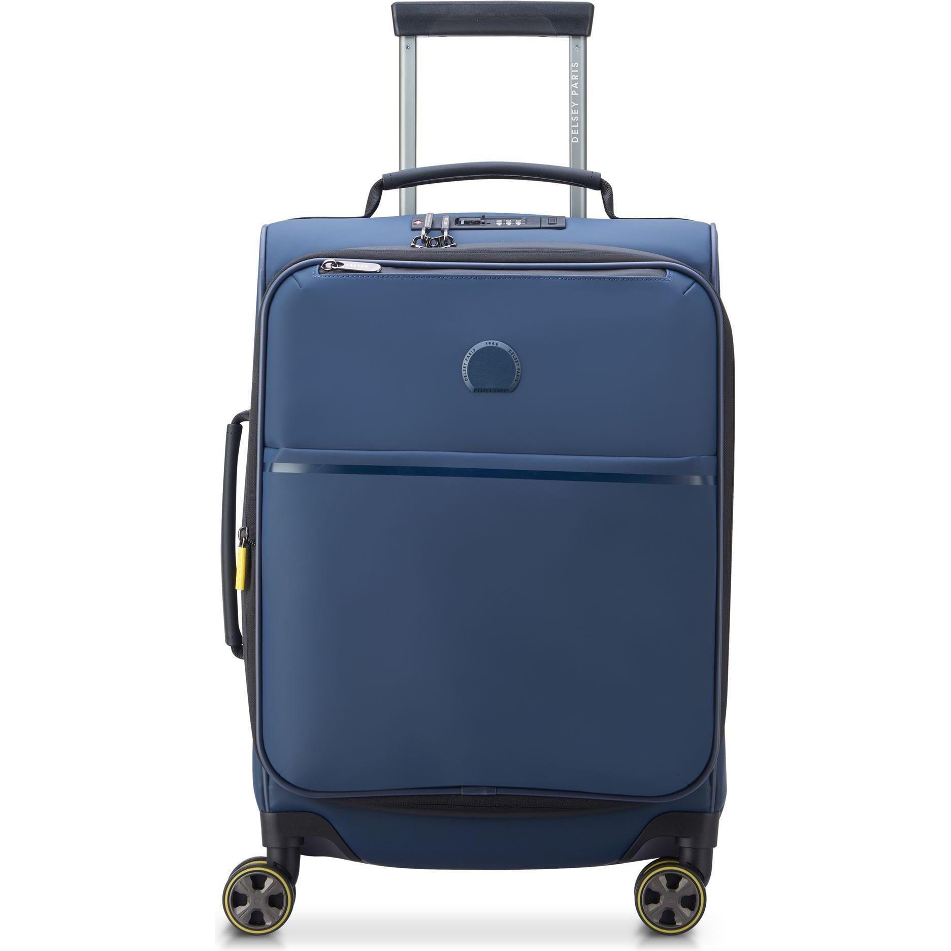 Delsey Blu Valigia, Turenne Soft Carrello Da Cabina A 4 Ruote Da 56 Cm Con Piega Elastica, (44 L)