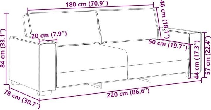 Produktbild vidaXL Raissa (3-Sitzer)