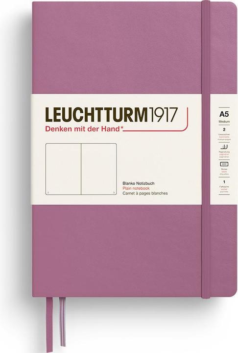 Actual product image Leuchtturm1917 Lighthouse Medium Blank.D.Rose (145 x 210 mm, Plain, Hardcover)