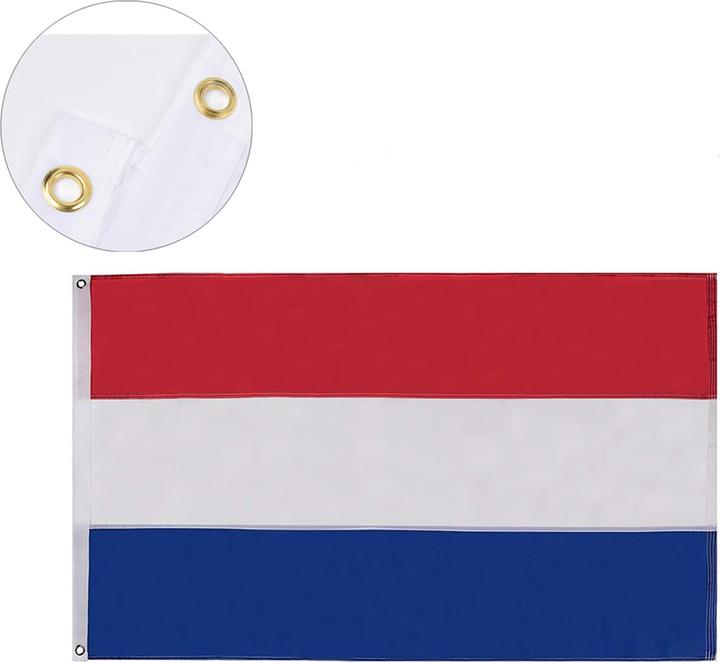 Produktbild Lobwerk Niederlande Netherlands Flagge mit Ösen Fahne 150x90 Metalösen Wetterfest Fahnenmast (90 x 150 cm)
