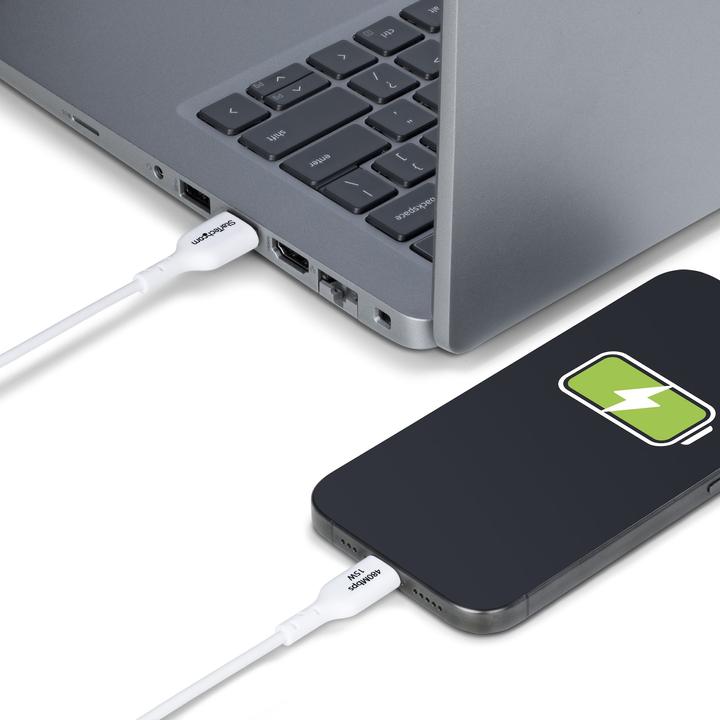 Produktbild StarTech Cable USB-A to USB-C 1m White (1 m, USB 2.0, 15 W)