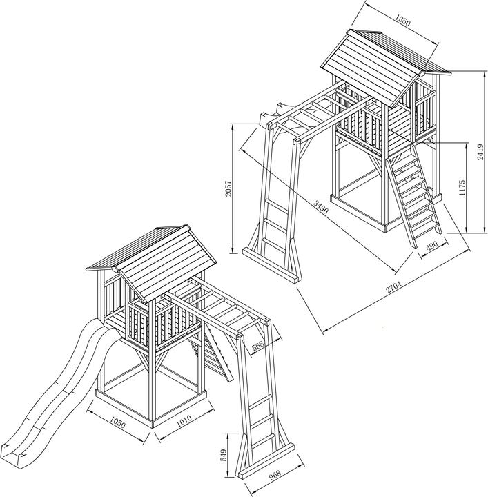 Immagine prodotto Axi Torre da gioco Beach Tower con telaio da arrampicata - scivolo blu