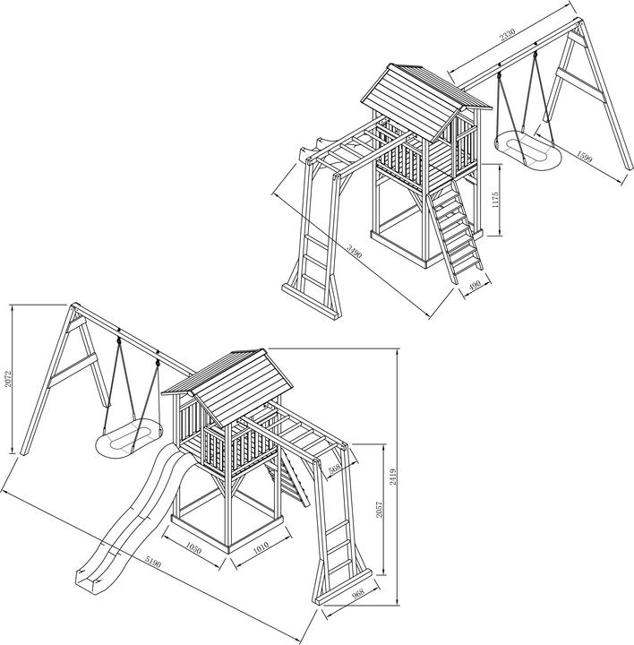 Image du produit Axi Beach Tower Tour de jeux avec portique d'escalade et balançoire nid d'oiseau Roxy - Toboggan bleu