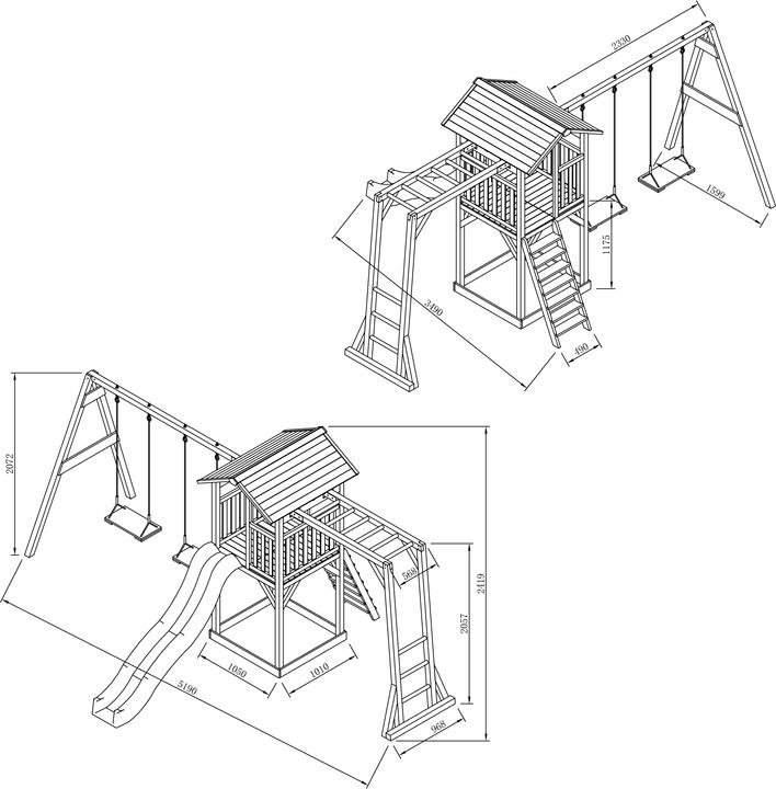 Image du produit Axi Beach Tower Tour de jeux avec portique et balançoire double - Toboggan blanc