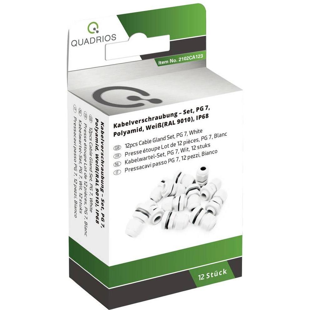 Quadrios, Kabelverbindung, Mini-Kabelverschraubungs-Sortiment, - PG 7 12 Stück