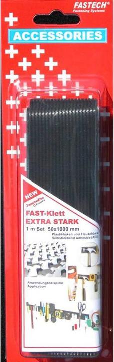Produktbild Fastech Klettband zum Aufkleben, schwarz (50 mm)