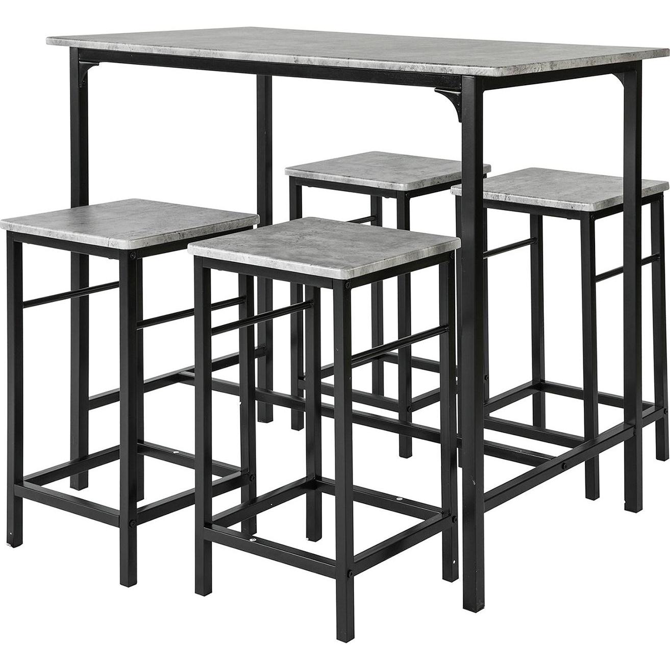 SoBuy, Bartisch, Bartisch mit 4 Hockern (100 x 87 x 60 cm)