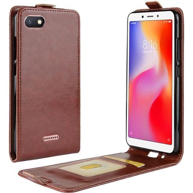 Thumbnail - MU Classic Leder Flipcase Hülle (Xiaomi Redmi 6A), Smartphone Hülle, Braun