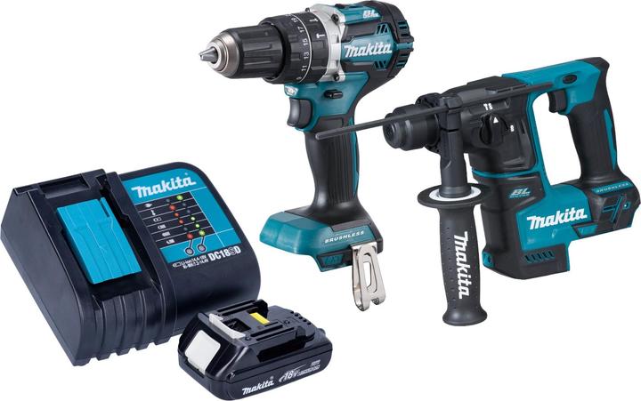 Makita DLX 2278 SY1 accukit + DHP 484 klopboormachine 54 Nm + DHR 171 klopboormachine 1,2 J +.