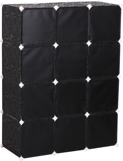 Actual product image Swisshandel24 Wardrobe DIY wardrobe Shelving system Plug-in shelf Cube wardrobe with clothes rail 2 + 6 (111 x 47 x 145 cm)