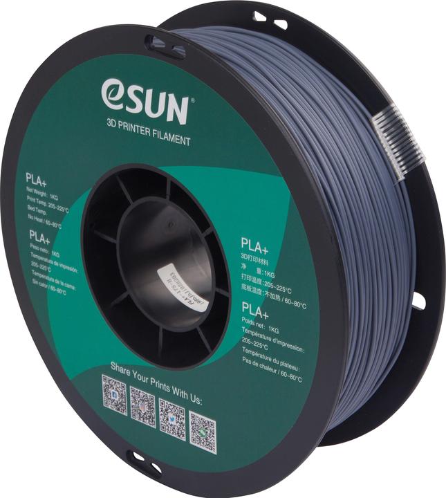 Immagine prodotto eSUN Filamento 3D PLA+ 1,75 mm grigio da 1 kg (PLA+, 1.75 mm, 1000 g, Grigio)