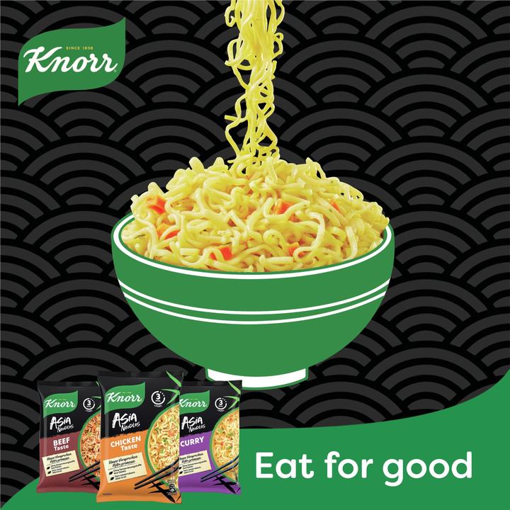Produktbild Knorr Asia Noodles Saté Beutel, Asiatisch Instant Nudeln Snack, in nur 3 Minuten zubereitet (69 g)