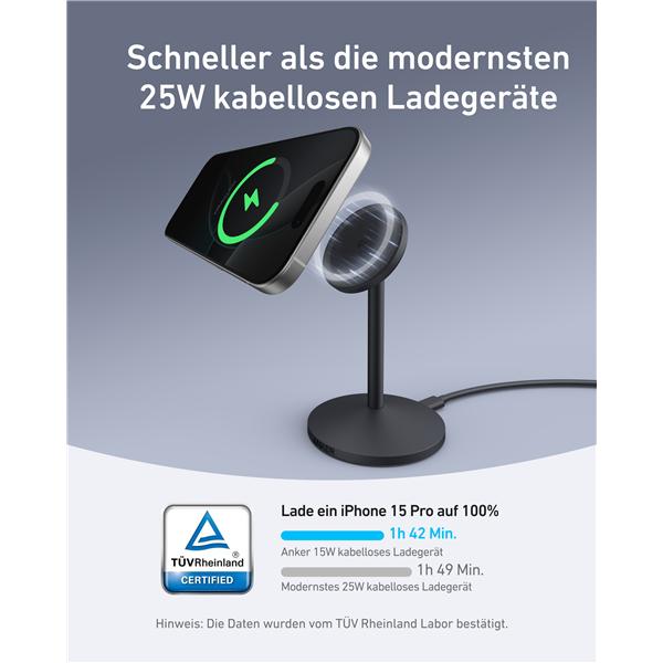 Produktbild Anker MagGo Wireless Charger Stand black (15 W)