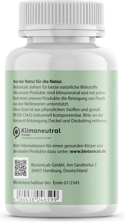 Valeurs nutritives et ingrédients Biotanicals Vitamine C 120 gélules (120 pièce(s), Capsules, 94 g)