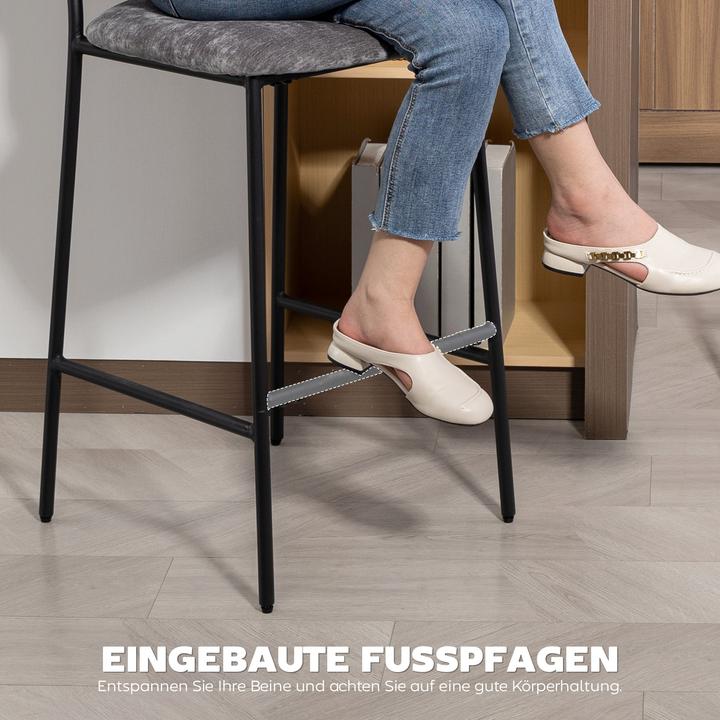 Actual product image Homcom Barhocker Polyester, Stahl Grau