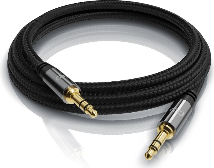 Actual product image Primewire 3.5 mm AUX jack cable, audio cable with nylon sheath, 3.5 mm jack to jack audio cable (3 m, 3.5mm jack (AUX))