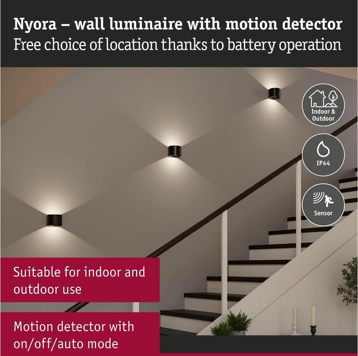 Produktbild Paulmann Akkuwandleuchte Nyora (330 lm, IP44)