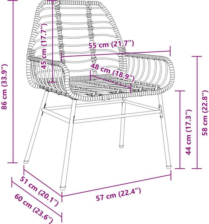Produktbild vidaXL Gartenstühle 2 Stk.