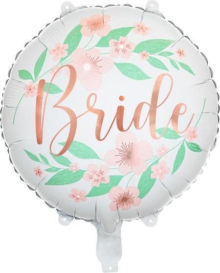 Partydeco Foil balloon Flower Bride 45cm, white (1 pkt / 1 pc.) (1 Stück)