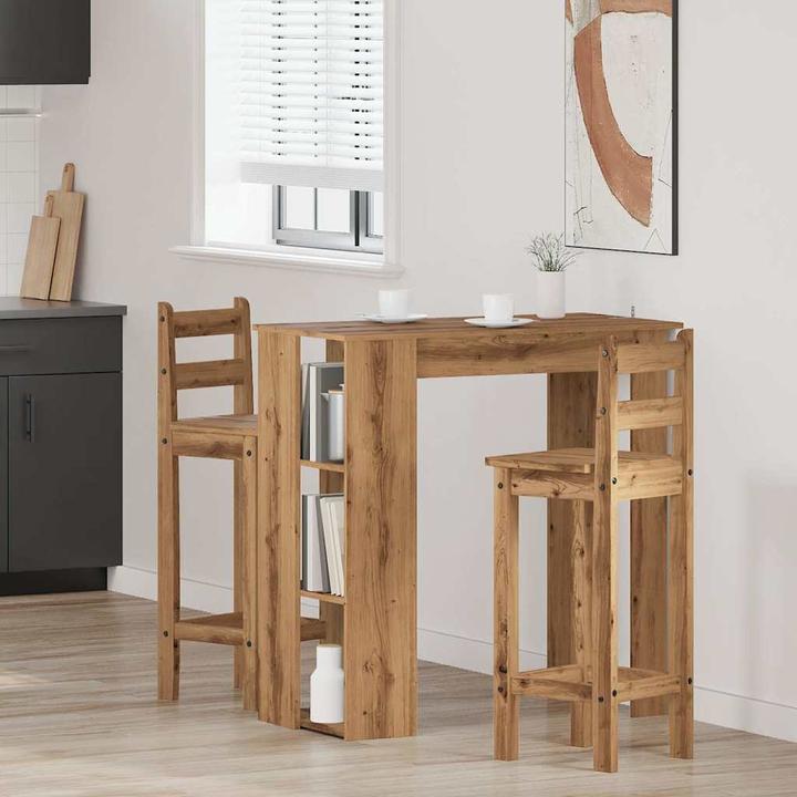 Produktbild vidaXL Bartisch mit Regal Artisan-Eiche 102x50x103,5 cm Holzwerkstoff