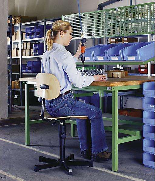 Produktbild kaiserkraft Arbeitsdrehstuhl mit Kunstlederbezug (48 - 60 cm)