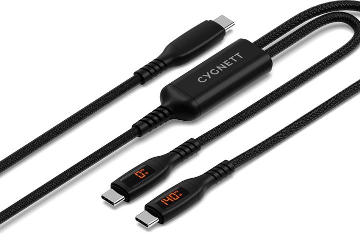 Cygnett USB-C-Doppelkabel Split LED 140W, 1,5m (1.50 m, USB 2.0, 140 W)