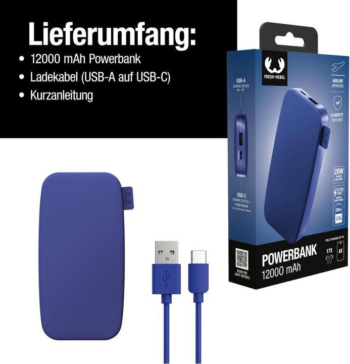 Actual product image Fresh'N Rebel Powerbank (12000 mAh, 20 W, 44.40 Wh)