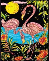 Produktbild ColorVelvet Malbuch „Samtflamingos“ 47 x 35 cm