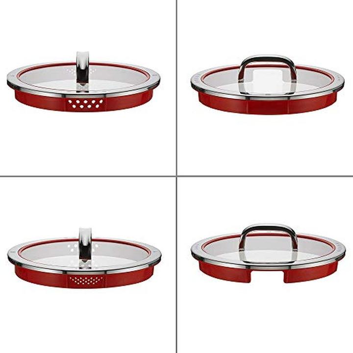 Produktbild WMF Kochtopf Fleischtopf Induktion 20cm Glasdeckel 3,4l Function4 Edelstahl 18/10 (20 cm, Kochtopf, Edelstahl)