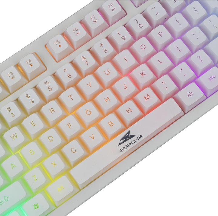 Actual product image Baracuda gaming membrane Keyboard KRILL, US Layout, White (BGK-01114) (US, Cable)