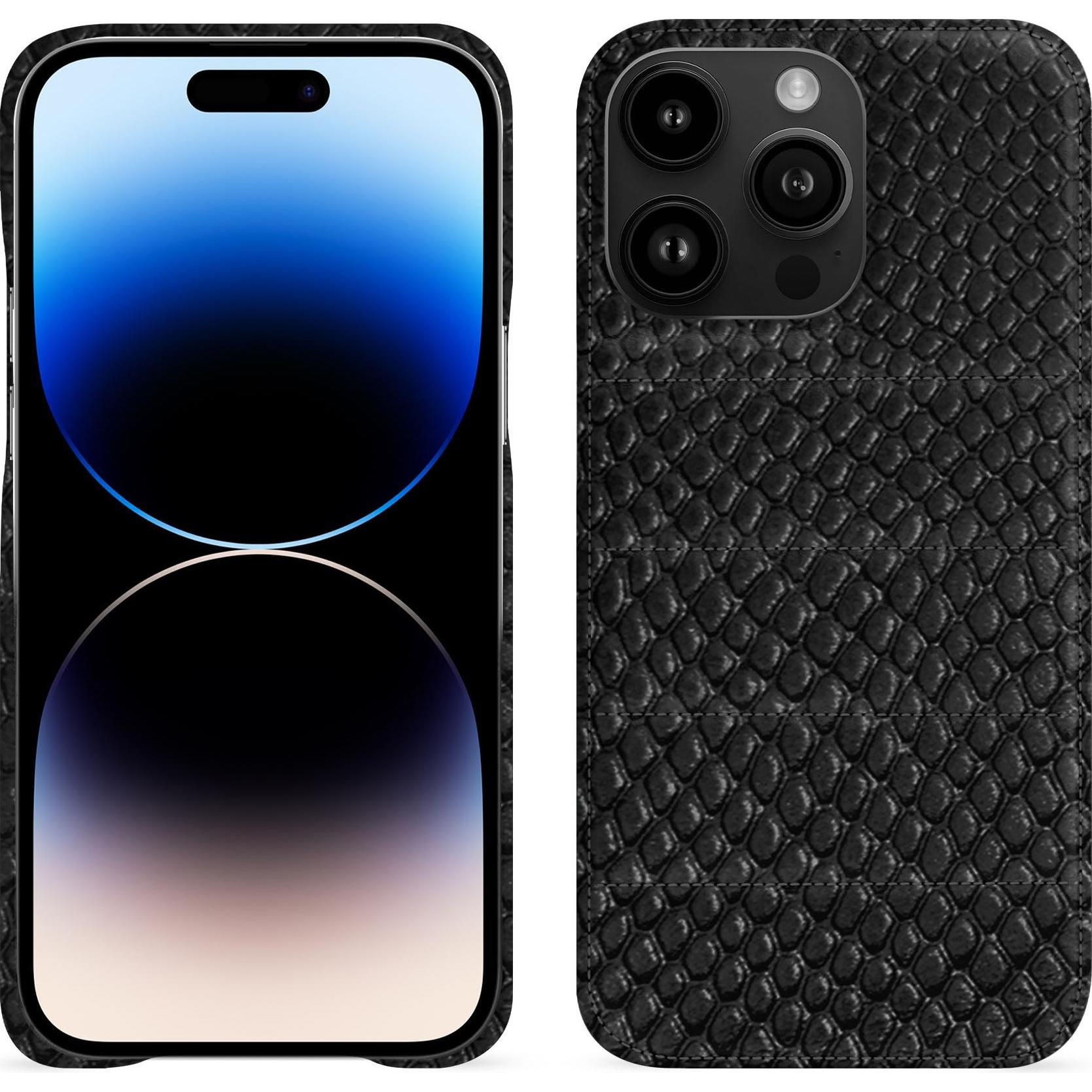 Noreve Lederschutzhülle (Apple iPhone 15 Pro Max), Smartphone Hülle, Schwarz