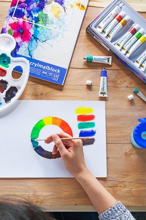 Actual product image Idena School Painting Brush 6s 6 sizes FSC100%