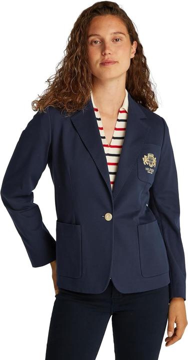 Actual product image Tommy Hilfiger Iconic Timeless Slim Knit Pique Blazer with Embroidered Monogram (40)
